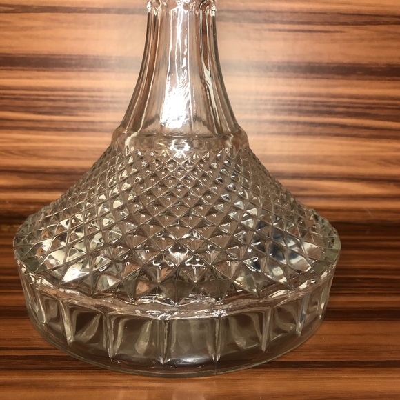 Vintage 50’s High Quality Crystal Glass Ship's Decanter Diamond Cut English - Picture 6 of 15